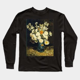 Flowers in a blue vase by van Gogh Long Sleeve T-Shirt